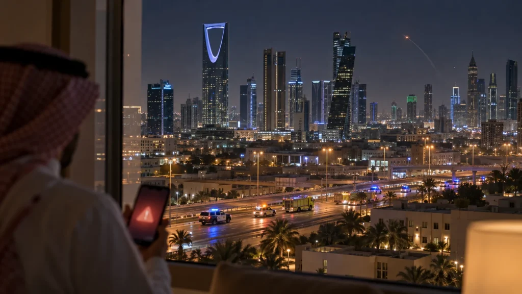Saudi Civil Defense warning Riyadh